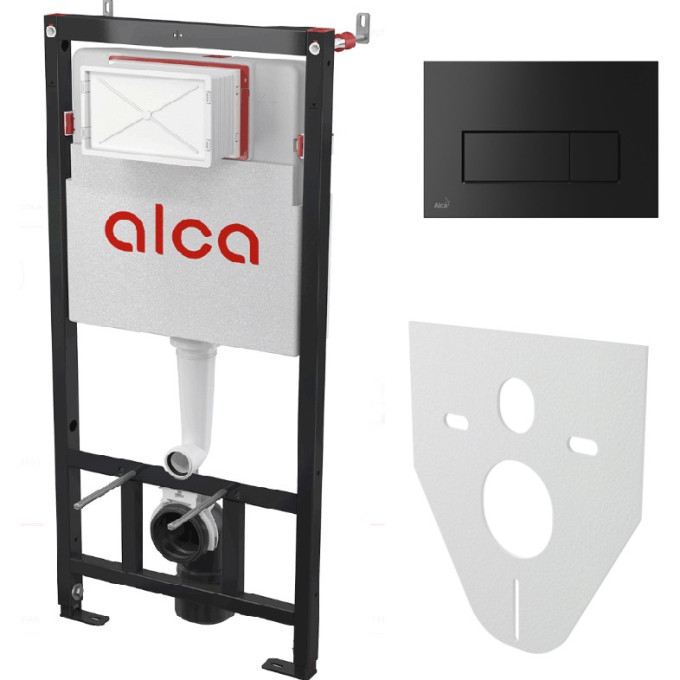 Набор инсталляции для унитаза ALCAPLAST SET AM101/1120-4:1 RU M578-0001 с черной панелью смыва AM101-1120-4-1 RU M578-0001