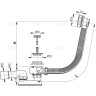 Сифон ALCAPLAST A55K-100 для ванны автомат комплект, металл/металл, длина 100 см