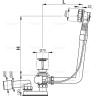 Сифон ALCAPLAST A550KM-120 для ванны автомат, комплект, металл/металл жёсткий